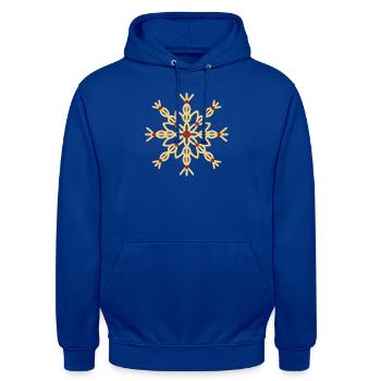 Ornement en étoile de paille - Sweat-shirt à capuche unisexe - bleu royal - Devant - Alina (178cm) & Michal (187cm)
