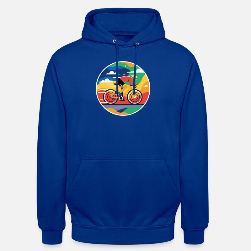 Bunter Radfahrer Rundbild - Unisex Hoodie - Royalblau