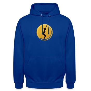 Yoga Stuhlhaltung Silhouette Sonnen Design - Unisex Hoodie - Royalblau - Vorne - Alina (178cm) & Michal (187cm)
