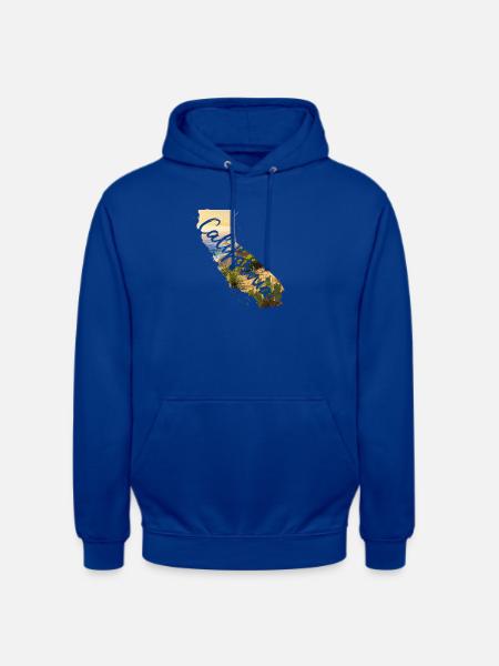 Carte aquarelle Californie - Sweat-shirt à capuche unisexe - bleu royal