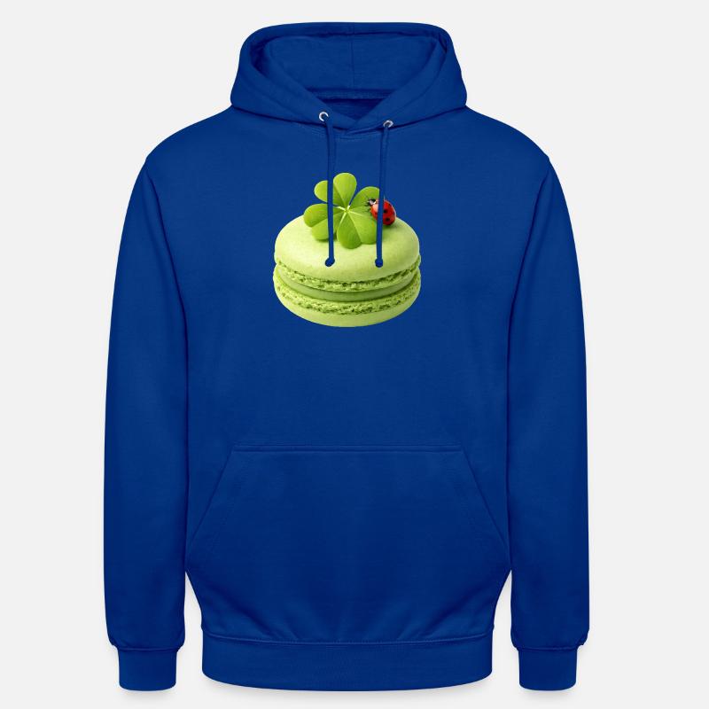 Macaron vert avec trèfle porte-bonheur - Sweat-shirt à capuche unisexe - bleu royal