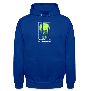 Protéger la nature - Sweat-shirt à capuche unisexe - bleu royal - Devant - Alina (178cm) & Michal (187cm)