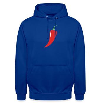 Légumes au piment rouge - Sweat-shirt à capuche unisexe - bleu royal - Devant - Alina (178cm) & Michal (187cm)