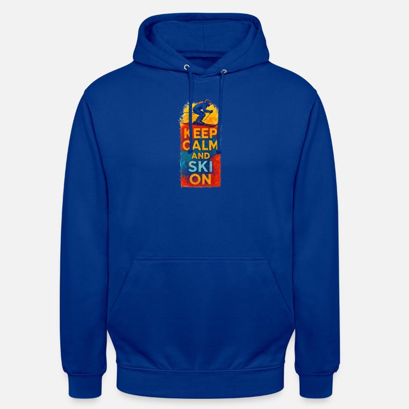 Keep Calm and Ski On - Sweat-shirt à capuche unisexe - bleu royal