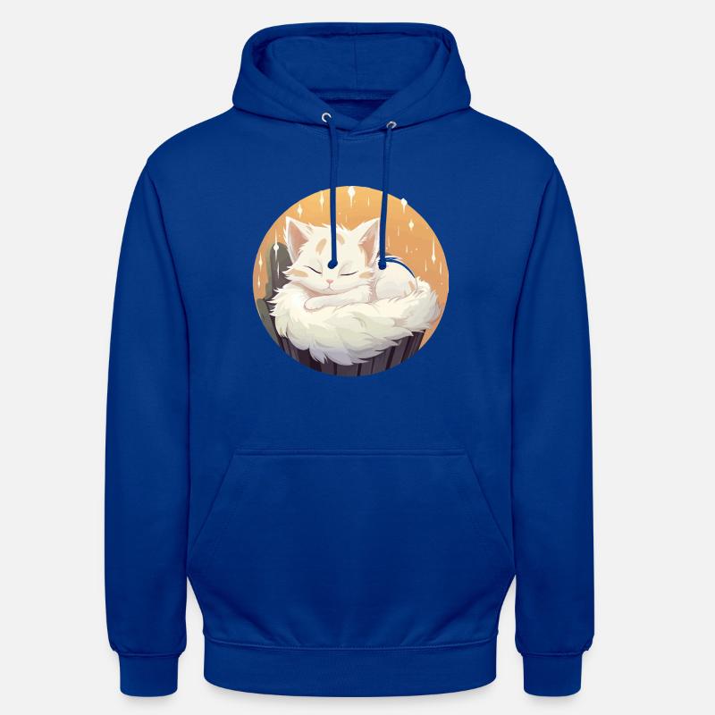 Chat endormi en cercle - Sweat-shirt à capuche unisexe - bleu royal