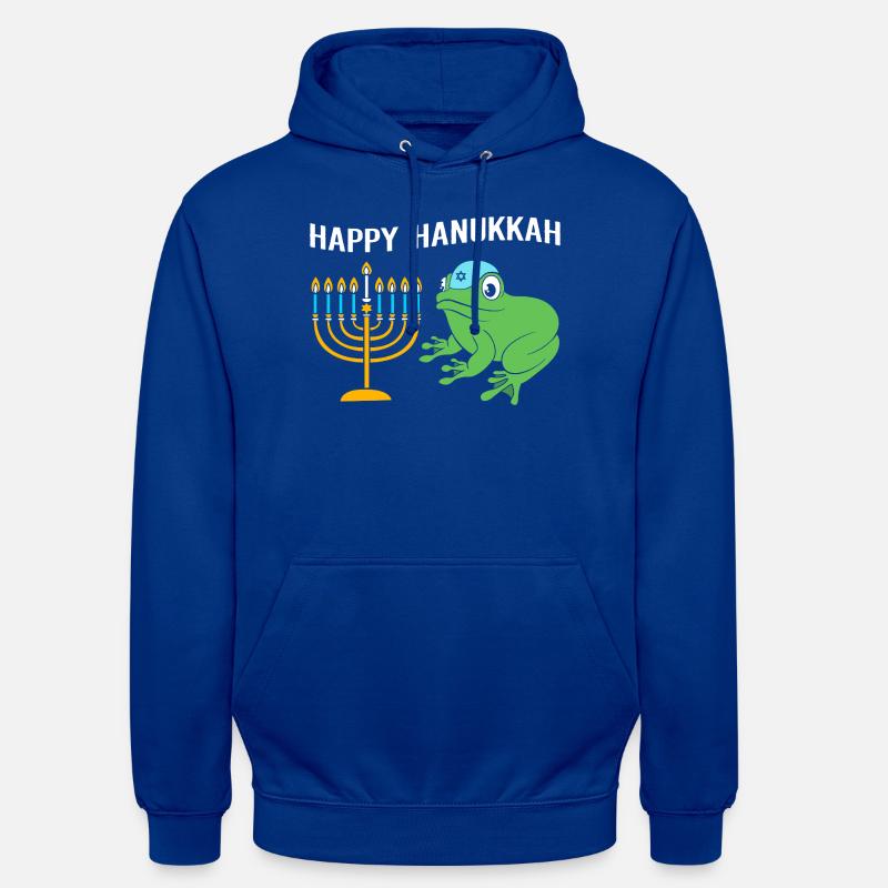 Hanoukka Hanoukka Hanoukka Grenouille - Sweat-shirt à capuche unisexe - bleu royal