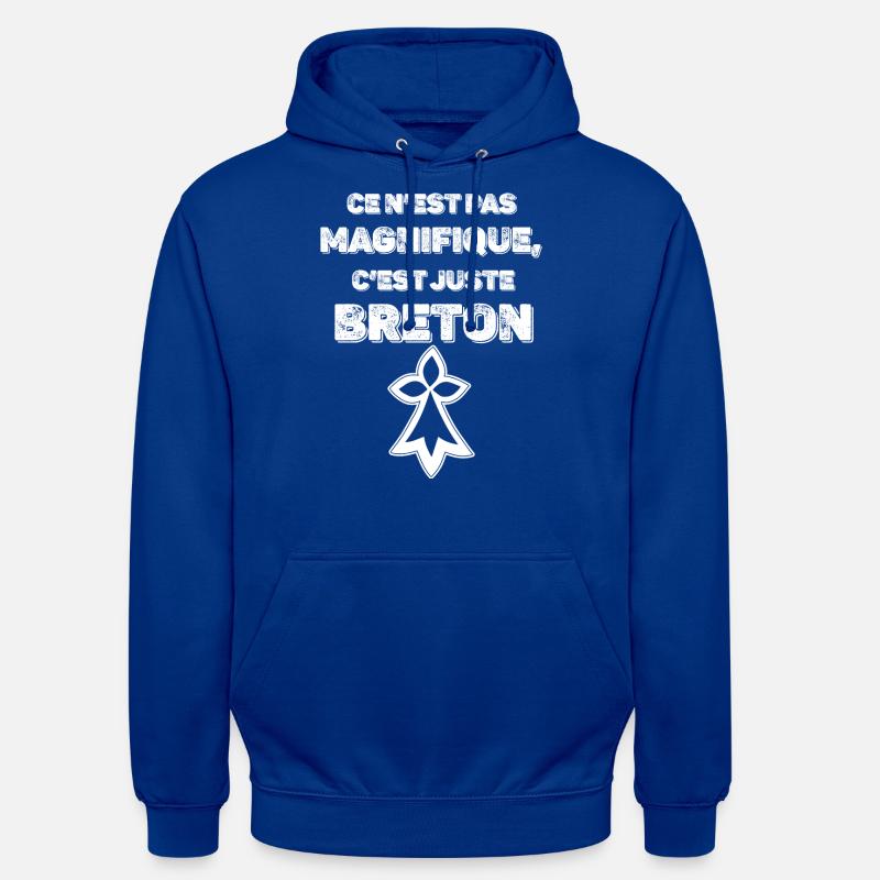 C'est juste Breton - Sweat-shirt à capuche unisexe - bleu royal