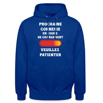 Connerie en cours de chargement t-shirt - Sweat-shirt à capuche unisexe - bleu royal - Devant - Alina (178cm) & Michal (187cm)
