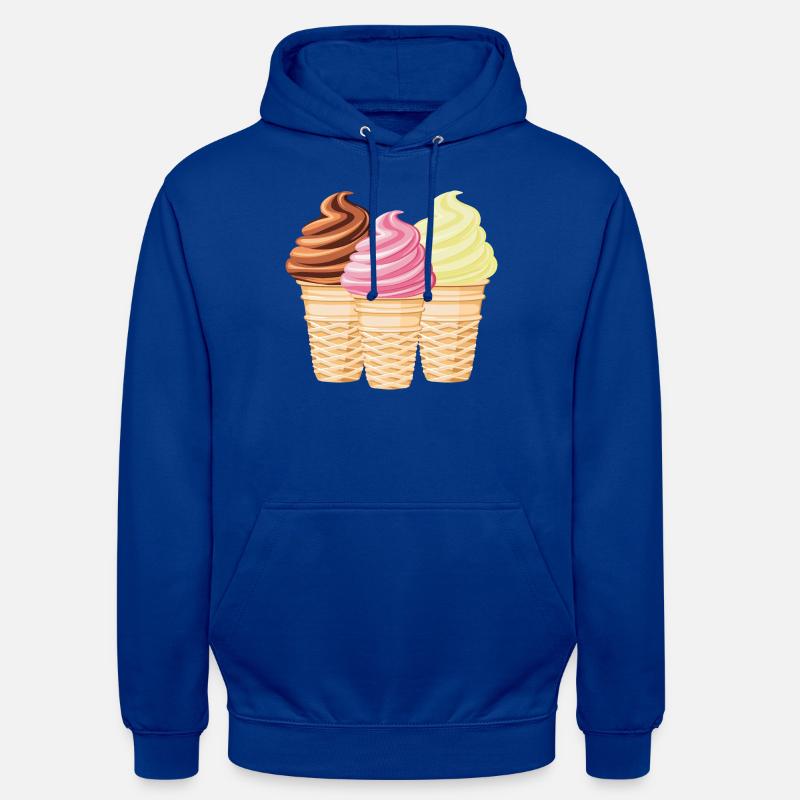 Softeis Vanille Schokolade Erdbeere - Unisex Hoodie - Royalblau
