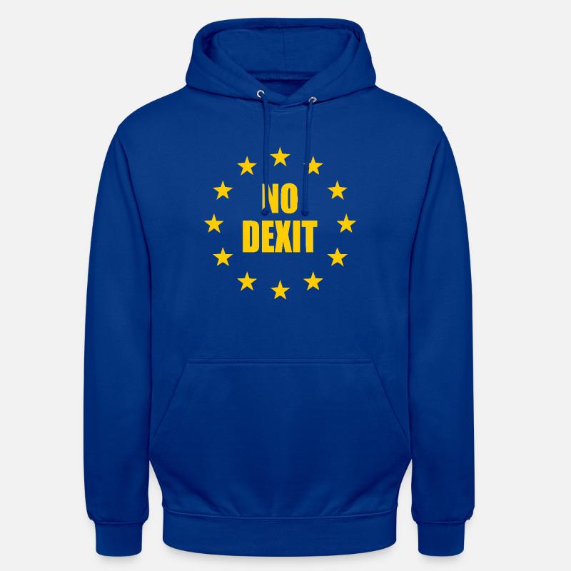 No dexit - Sweat-shirt à capuche unisexe - bleu royal