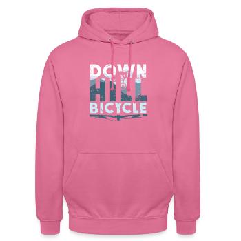 Downhill Fahrrad Slopestyle Sprünge Matsch - Unisex Hoodie - Pink - Vorne - Alina (178cm) & Michal (187cm)