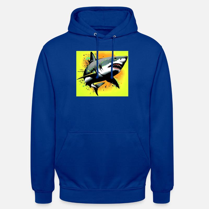 Requin - Sweat-shirt à capuche unisexe - bleu royal