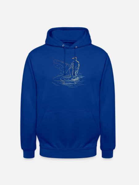Angeln Skizze Retro - Unisex Hoodie - Royalblau