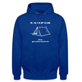 Camper my profession - Unisex Hoodie - Royalblau - Vorne - Alina (178cm) & Michal (187cm)