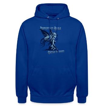 Angels Protect Me – Faith Design - Unisex Hoodie - bright royal - Front - Alina (178cm) & Michal (187cm)