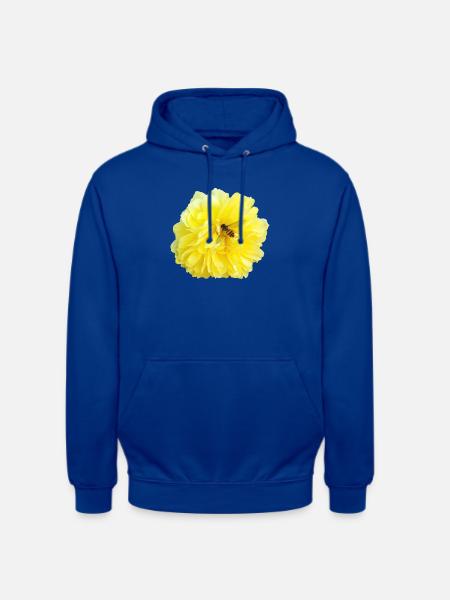 Yellow_Rose_-_Bee_Nature_Photography - Unisex Hoodie - bright royal