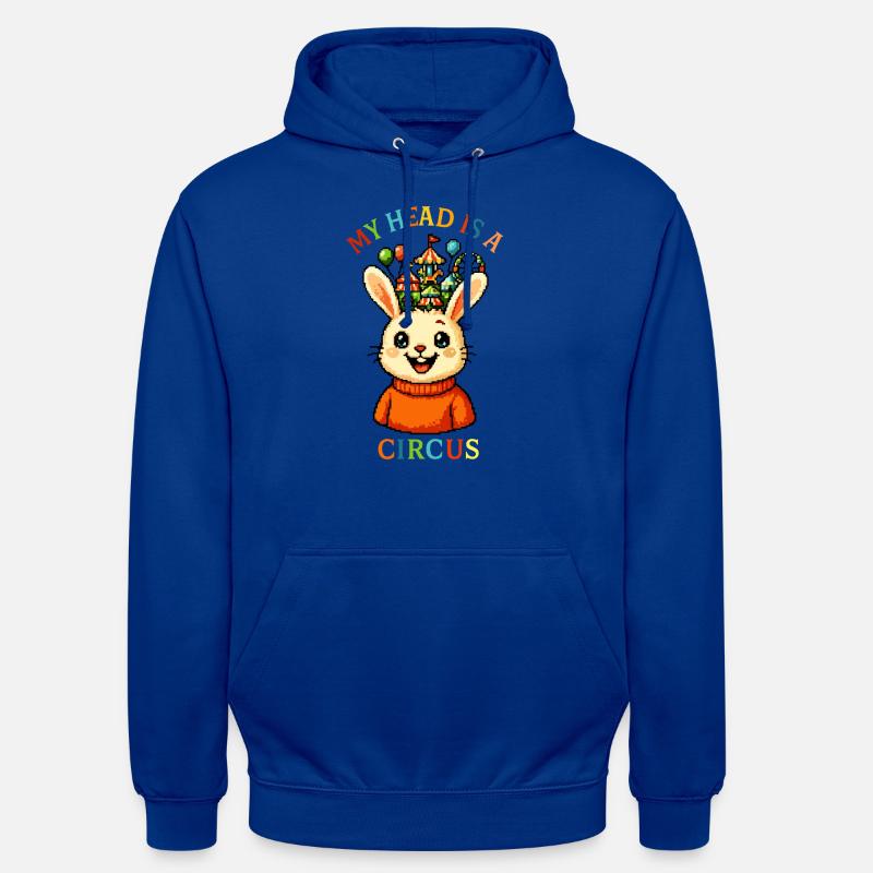 Mitt huvud är en cirkus - Luvtröja unisex - kungsblå