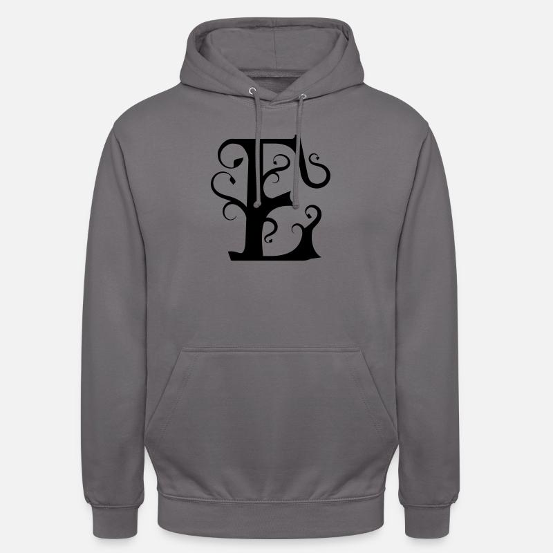 Monogramm Letter E - Unisex Hoodie - Mittelgrau