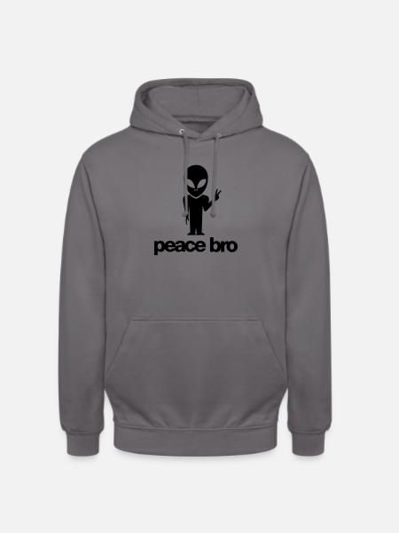 Peace bro alien - Unisex Hoodie - Mittelgrau