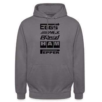 Sponsoren Einkaufsliste - Unisex Hoodie - Mittelgrau - Vorne - Alina (178cm) & Michal (187cm)