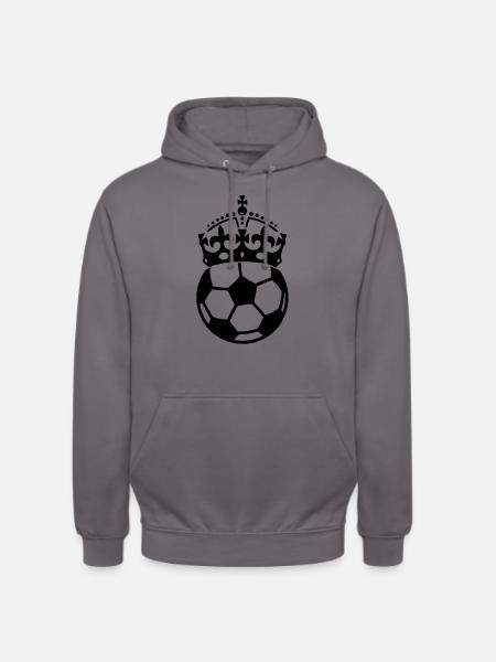Fussball mit Krone - Unisex Hoodie - Mittelgrau