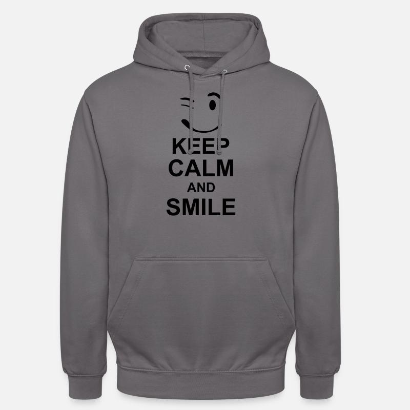 keep calm and smile kg10 - Sweat-shirt à capuche unisexe - gris éléphant