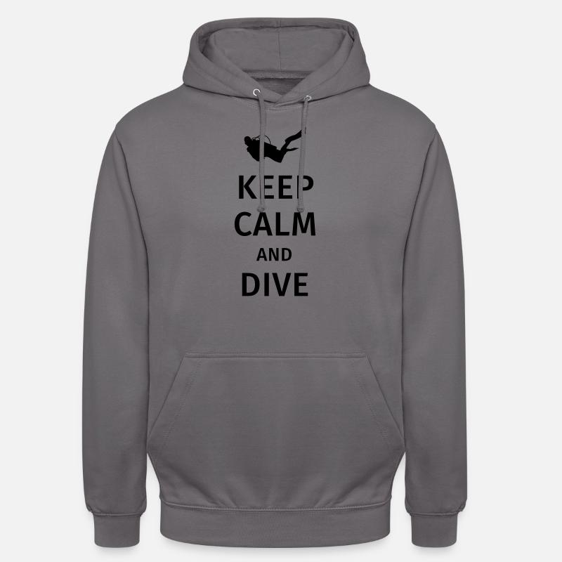 keep calm and dive - Sweat-shirt à capuche unisexe - gris éléphant