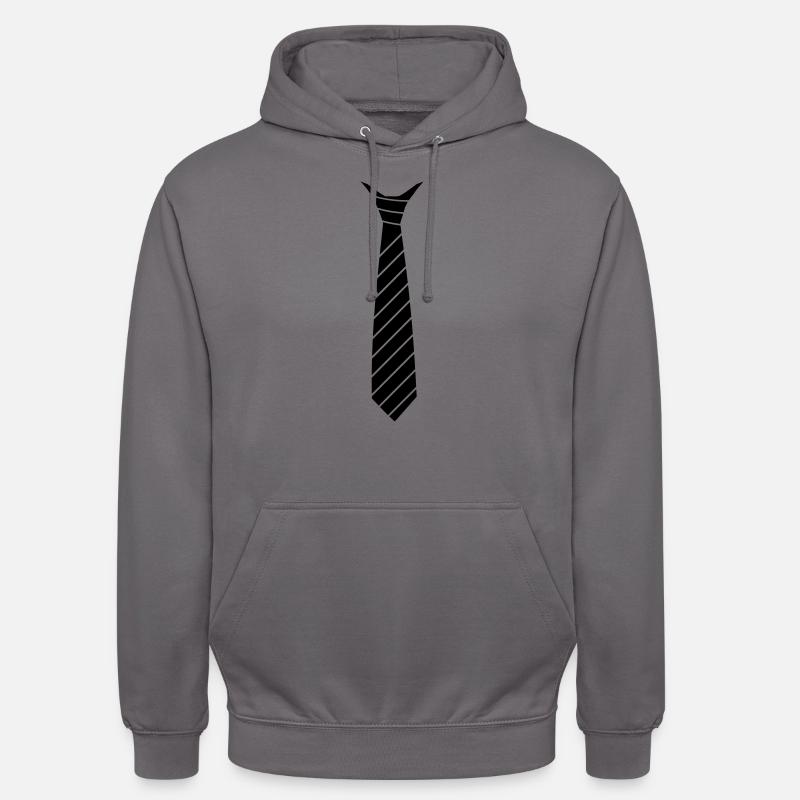Cravate illusion - Sweat-shirt à capuche unisexe - gris éléphant