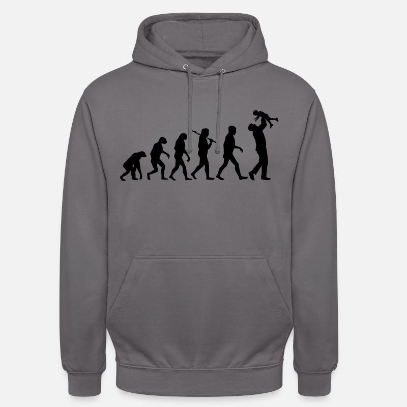 Évolution Père Fils Vecteur - Sweat-shirt à capuche unisexe - gris éléphant