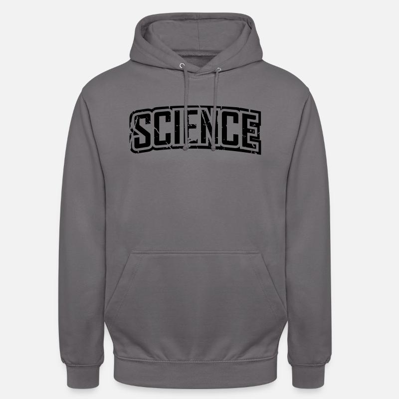 vintage science script logo en détresse - Sweat-shirt à capuche unisexe - gris éléphant