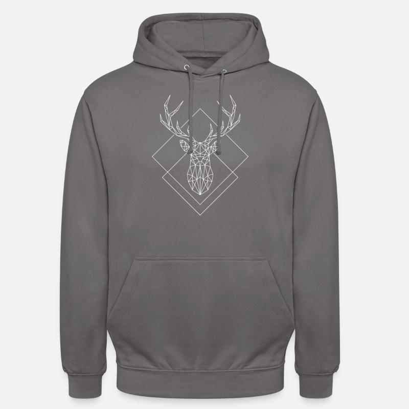 Polygon cerf blanc - Sweat-shirt à capuche unisexe - gris éléphant