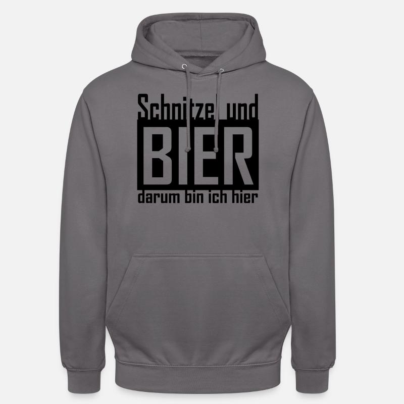 schnitzel und bier - Sweat-shirt à capuche unisexe - gris éléphant