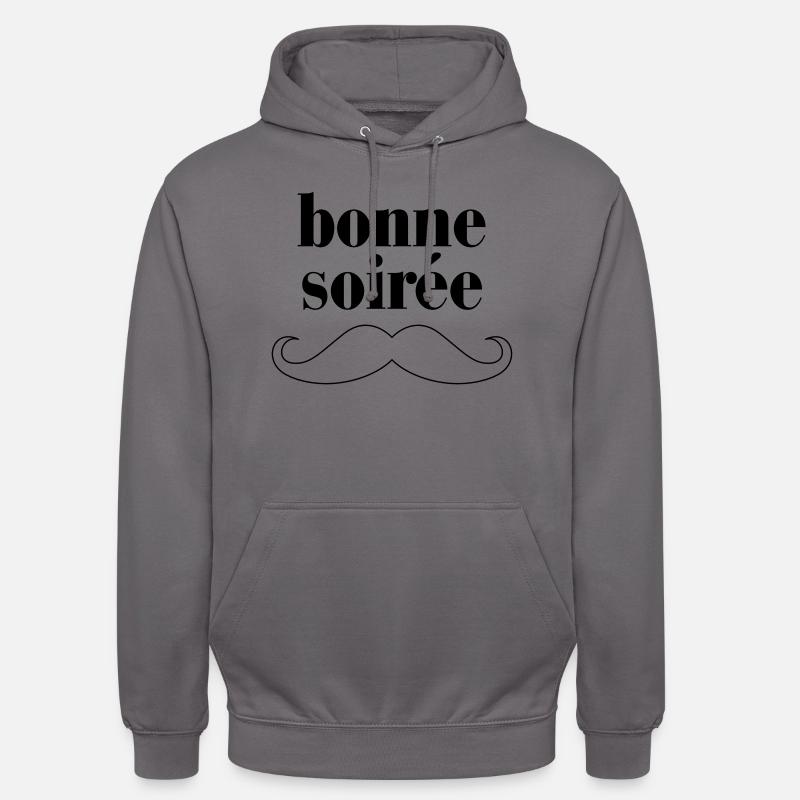 Bonne Soiree - Moustache - Sweat-shirt à capuche unisexe - gris éléphant