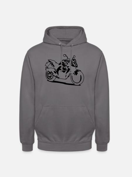 Kawasaki z750 - Sweat-shirt à capuche unisexe - gris éléphant