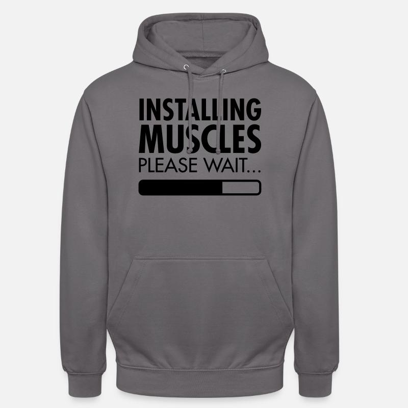 Installing Muscles (Loading) - Sweat-shirt à capuche unisexe - gris éléphant
