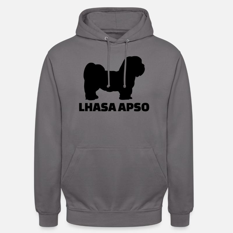 Lhasa Apso - Sweat-shirt à capuche unisexe - gris éléphant