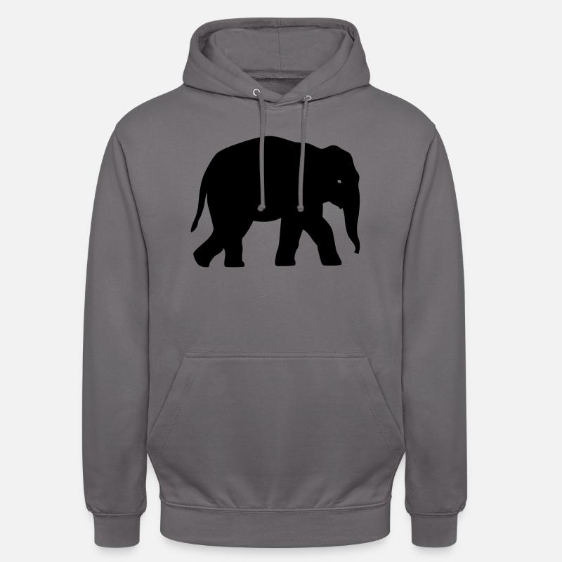 L'éléphant Silhouette - Sweat-shirt à capuche unisexe - gris éléphant
