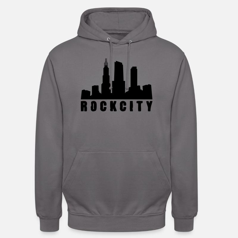 rockcity - Sweat-shirt à capuche unisexe - gris éléphant