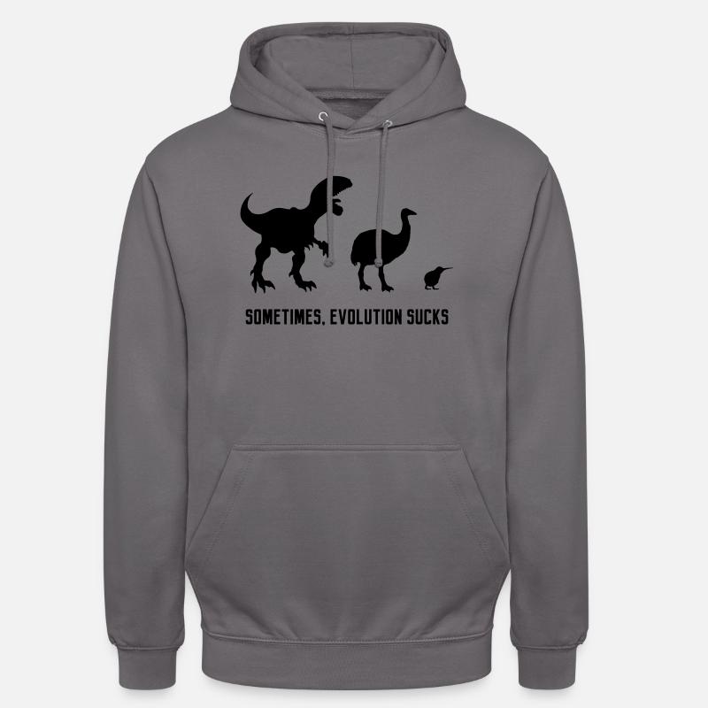 Sometimes, Evolution Sucks - Sweat-shirt à capuche unisexe - gris éléphant