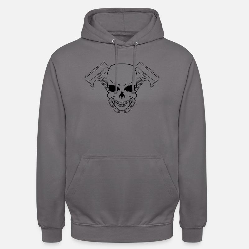 bikerskull - Unisex Hoodie - Mittelgrau