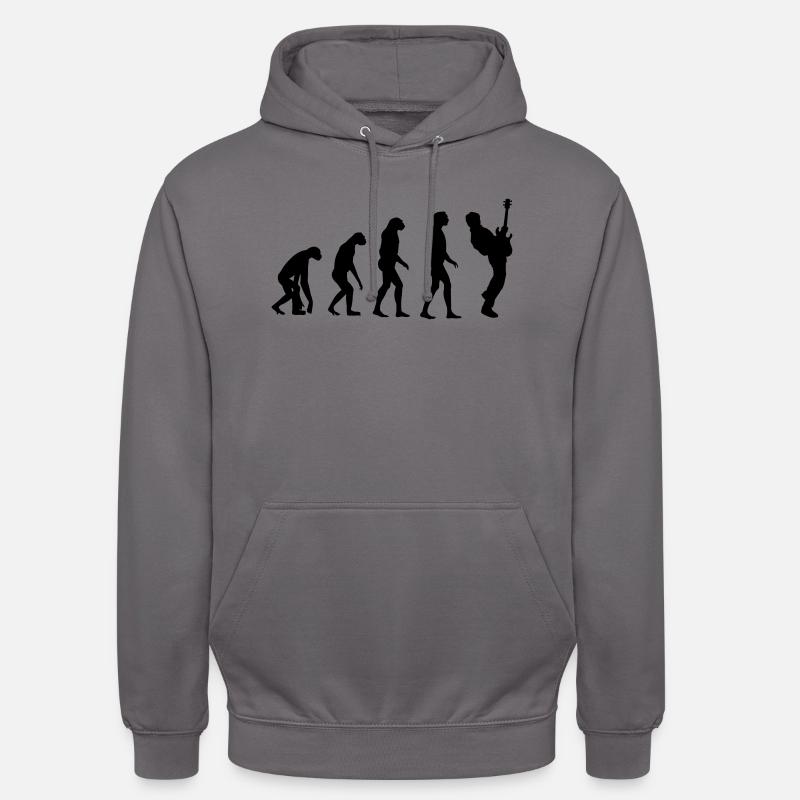 bass player evolution - Sweat-shirt à capuche unisexe - gris éléphant
