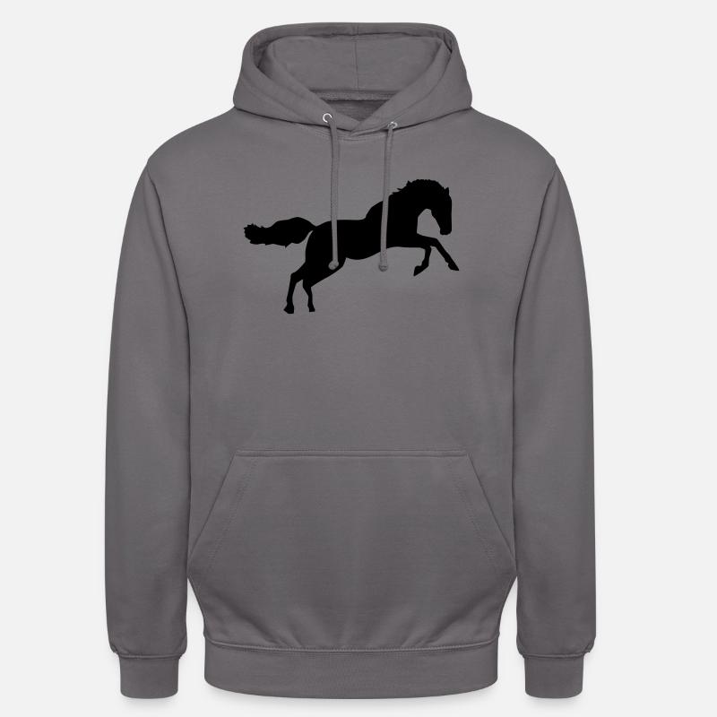 Cheval - Sweat-shirt à capuche unisexe - gris éléphant