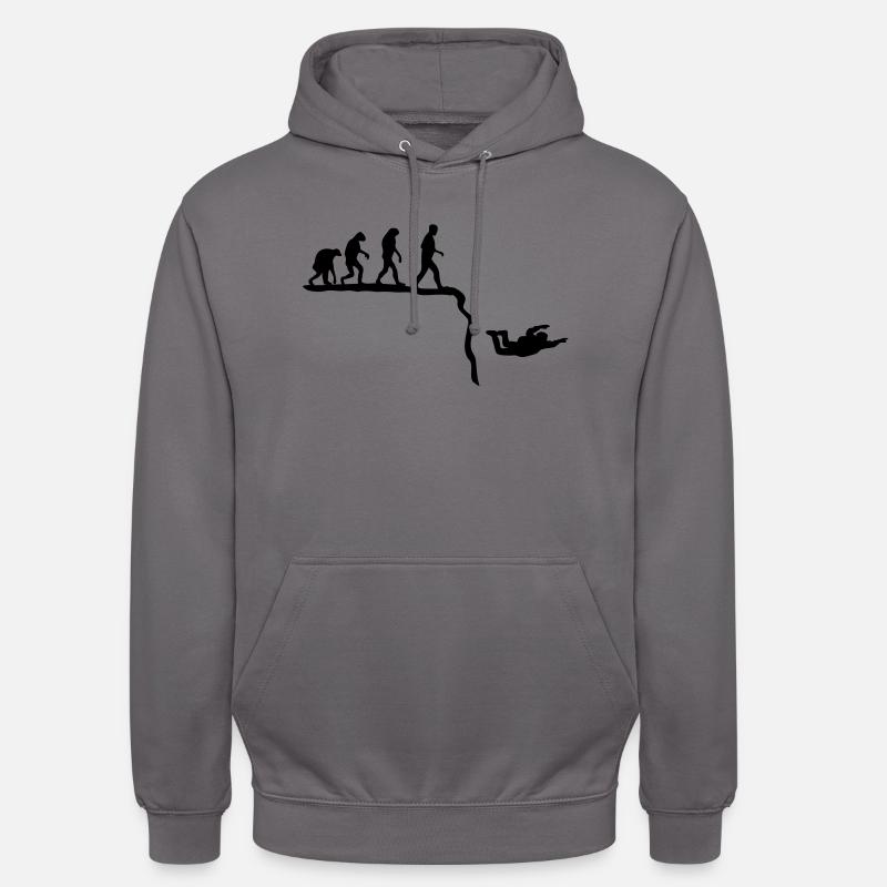 base jumping evolution - Sweat-shirt à capuche unisexe - gris éléphant