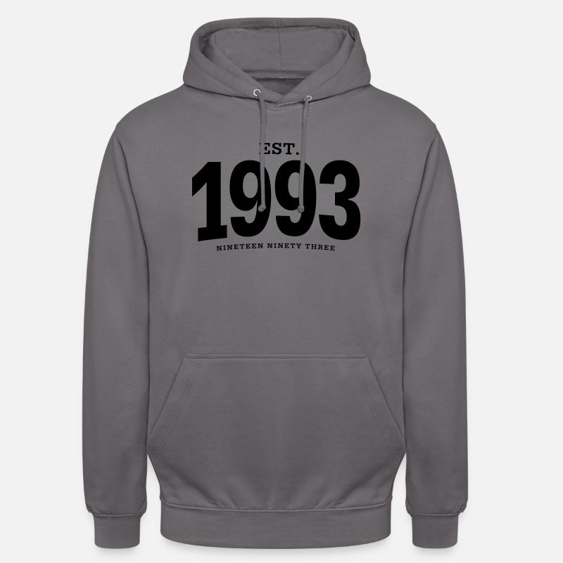 HNE. 1993 Nineteen Ninety Three - Sweat-shirt à capuche unisexe - gris éléphant
