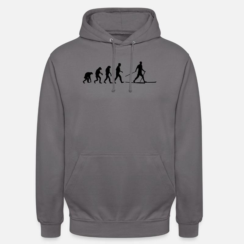 ski langlauf evolution - Unisex Hoodie - Mittelgrau