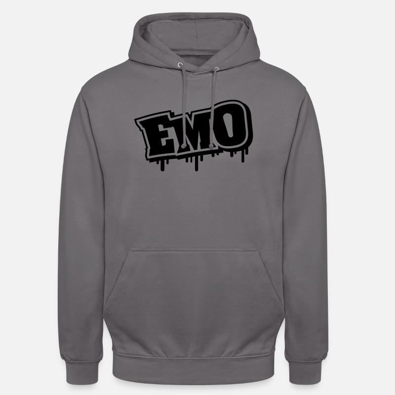 emo_graffiti_se1 - Sweat-shirt à capuche unisexe - gris éléphant