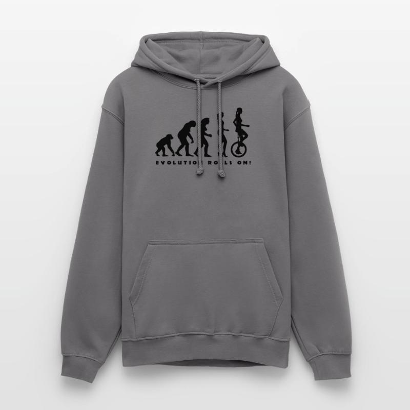 evolution_einradfahrerin_1c_b Unisex Hoodie