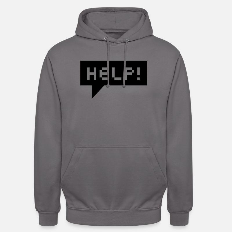 bulle d'aide (b, 1c) - Sweat-shirt à capuche unisexe - gris éléphant
