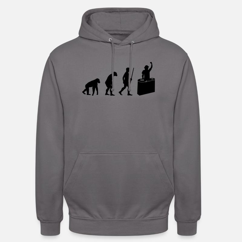 L'évolution DJ - Sweat-shirt à capuche unisexe - gris éléphant