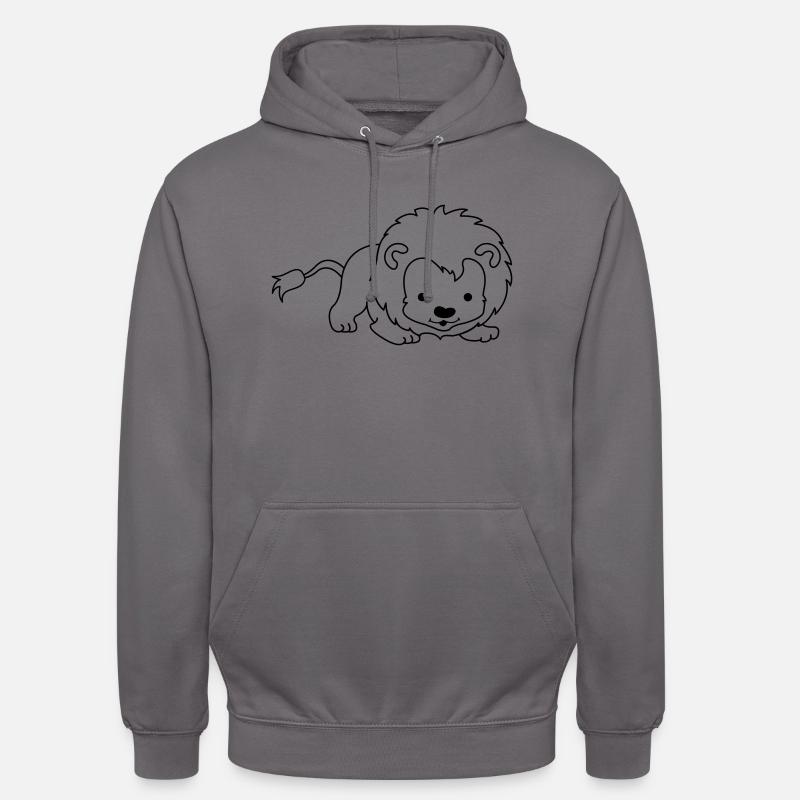 kleiner_loewe_01 - Sweat-shirt à capuche unisexe - gris éléphant
